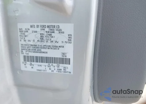 2006 Ford F-150 Fx4/Lariat/Xl/Xlt z USA, uszkodzony, nr VIN 1FTPX14506NB59635